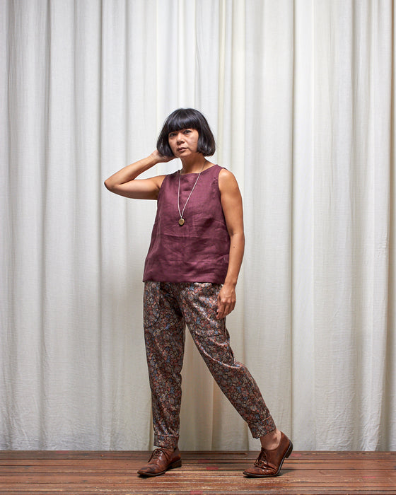 LAZY SUSAN pants - Rustflowers Tapestry