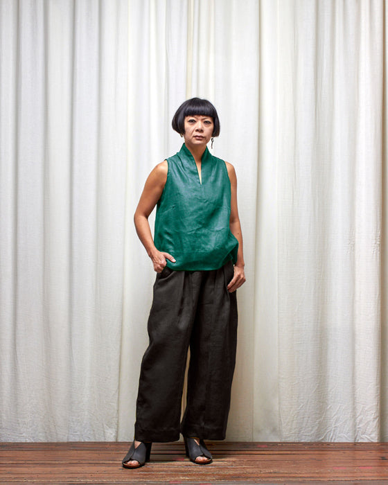 CUSTOM COLOUR LINEN - THE NARRATOR top MADE-TO-ORDER