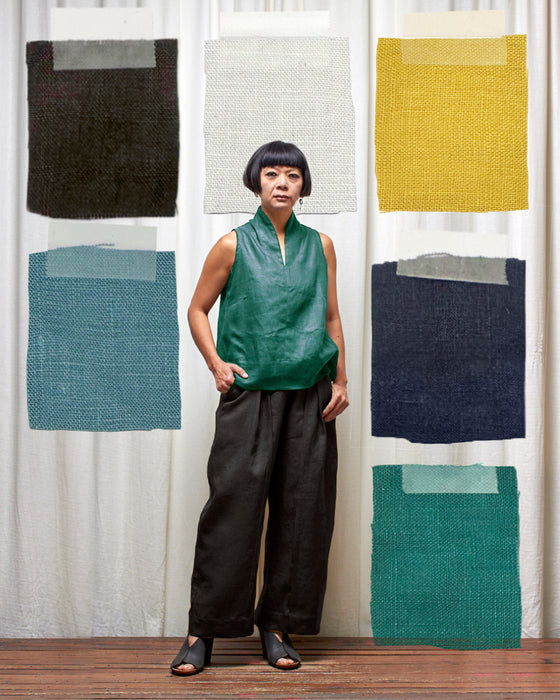CUSTOM COLOUR LINEN - THE NARRATOR top MADE-TO-ORDER
