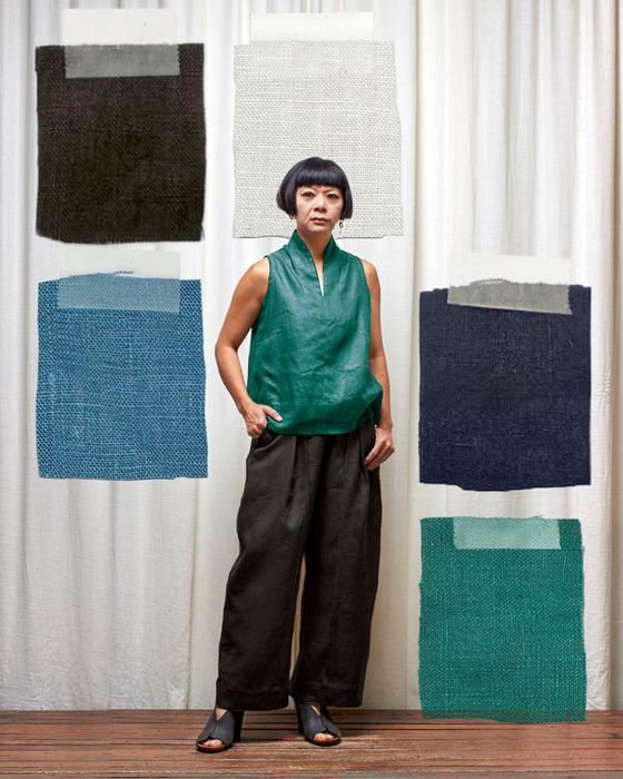CUSTOM COLOUR LINEN - THE NARRATOR top MADE-TO-ORDER