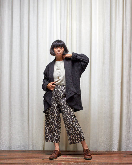 NOT MY BOYFRIEND long jacket - Quilted Black