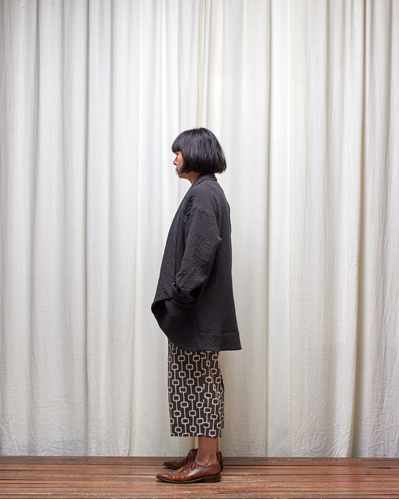 NOT MY BOYFRIEND long jacket - Quilted Black