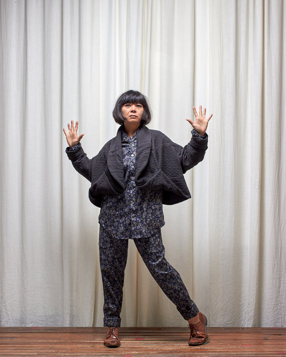 NOT MY BOYFRIEND long jacket - Quilted Black
