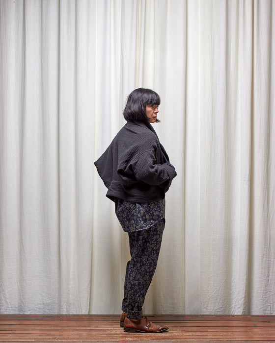 NOT MY BOYFRIEND long jacket - Quilted Black