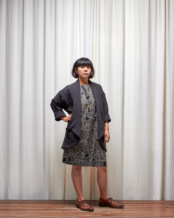 NOT MY BOYFRIEND long jacket - Quilted Black