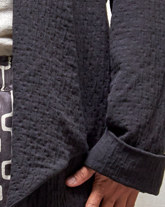 NOT MY BOYFRIEND long jacket - Quilted Black