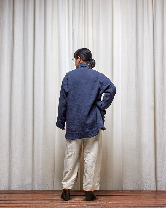 NOT MY BOYFRIEND long jacket - Quilted Dusty Navy