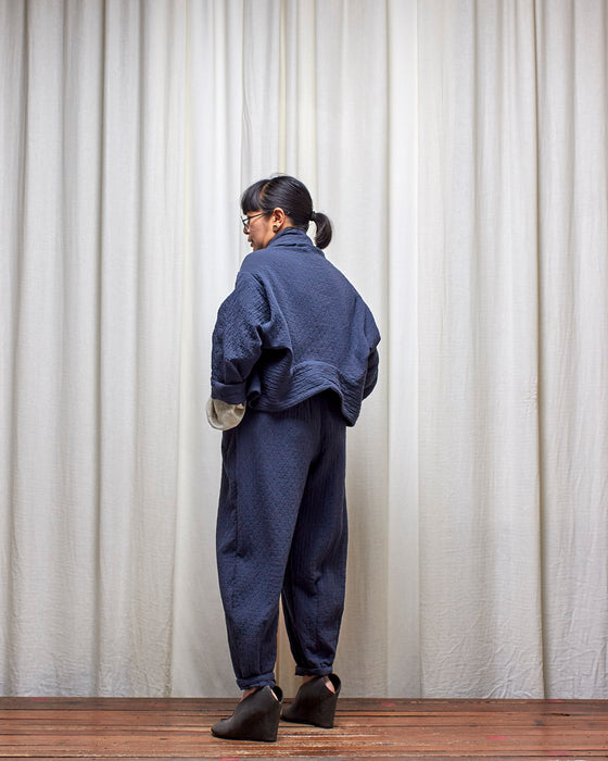 NOT MY BOYFRIEND long jacket - Quilted Dusty Navy