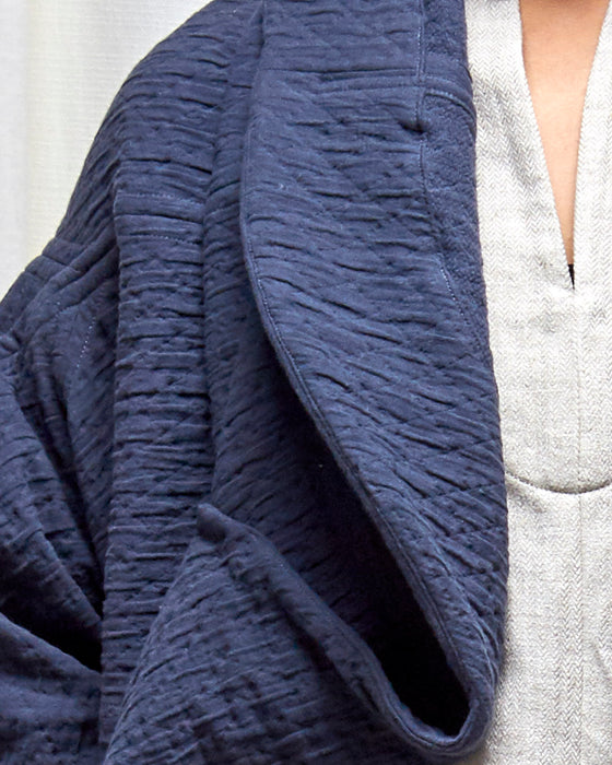 NOT MY BOYFRIEND long jacket - Quilted Dusty Navy