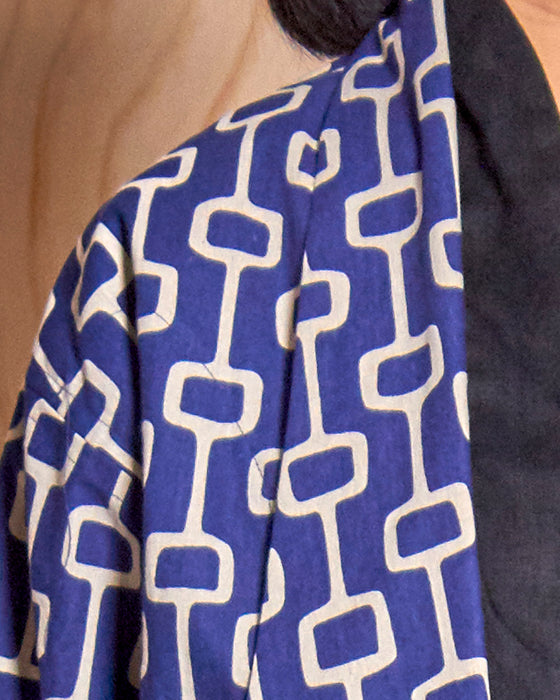 NOT MY BOYFRIEND crop jacket - Royal Blue Lattice
