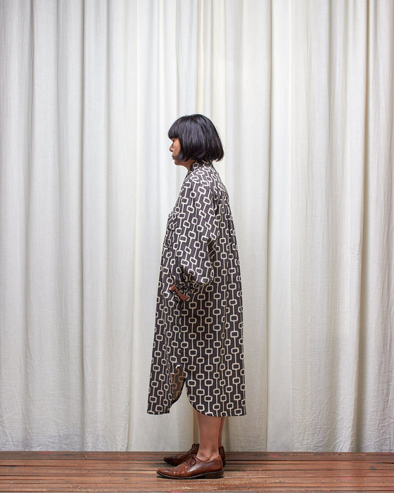 ROY LONGLINE dress coat - Dove Grey Lattice