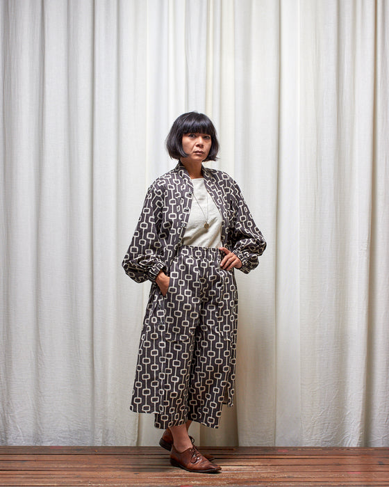 ROY LONGLINE dress coat - Dove Grey Lattice