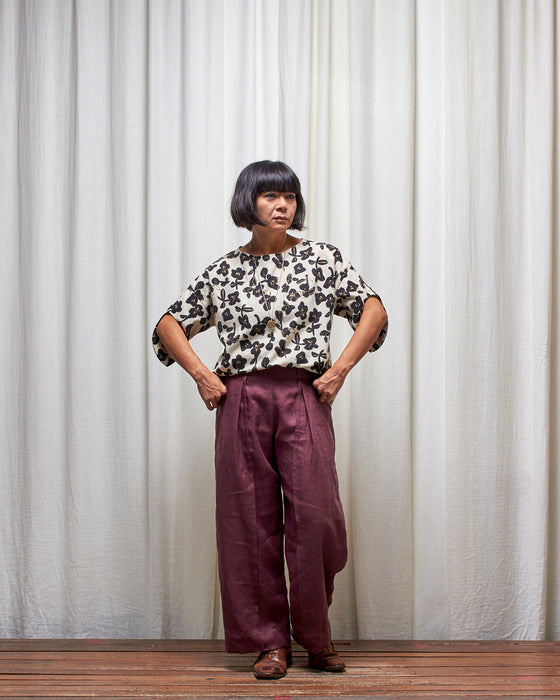 STRIKER trousers - Plum Linen