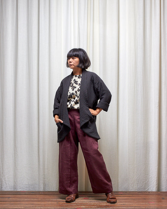 STRIKER trousers - Plum Linen