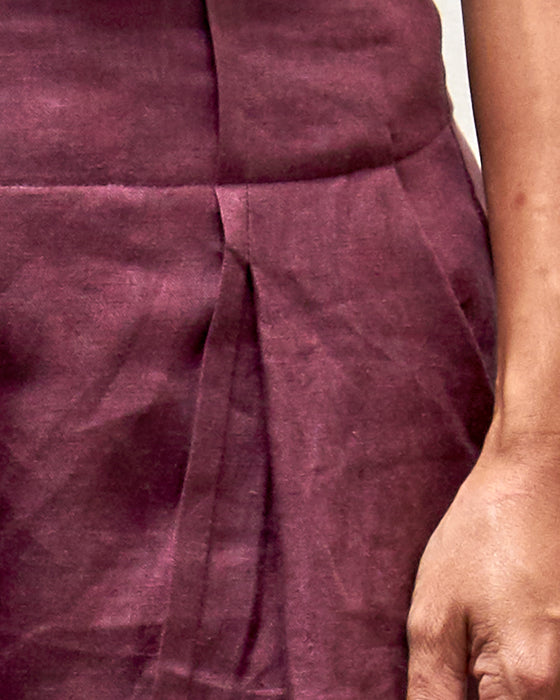 STRIKER trousers - Plum Linen