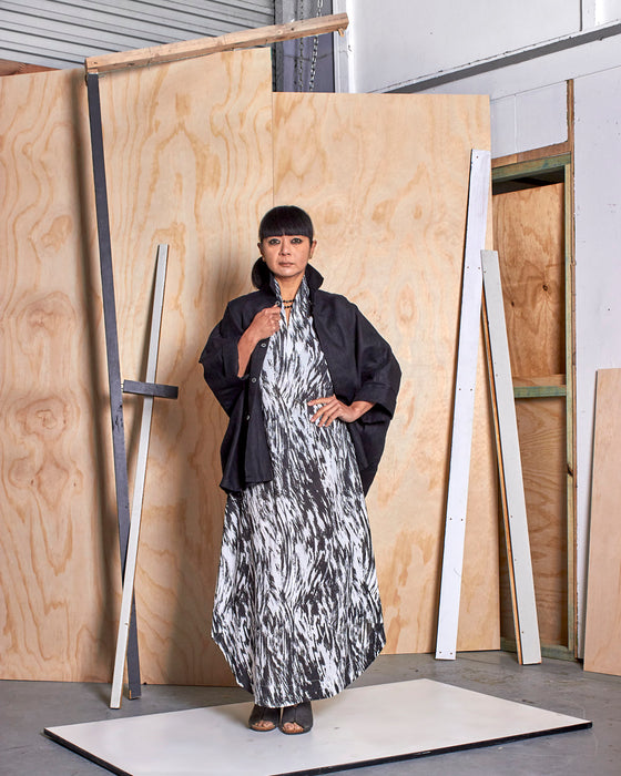 THE ADLER duster dresshirt - Black Linen