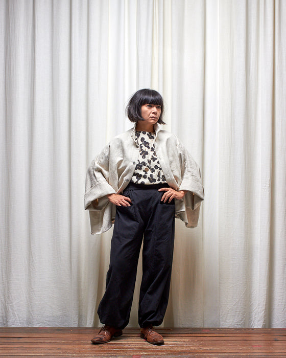 THE ADLER duster dresshirt - Natural Herringbone