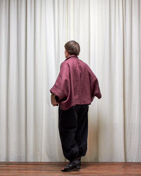 THE ADLER duster dresshirt - Plum Linen