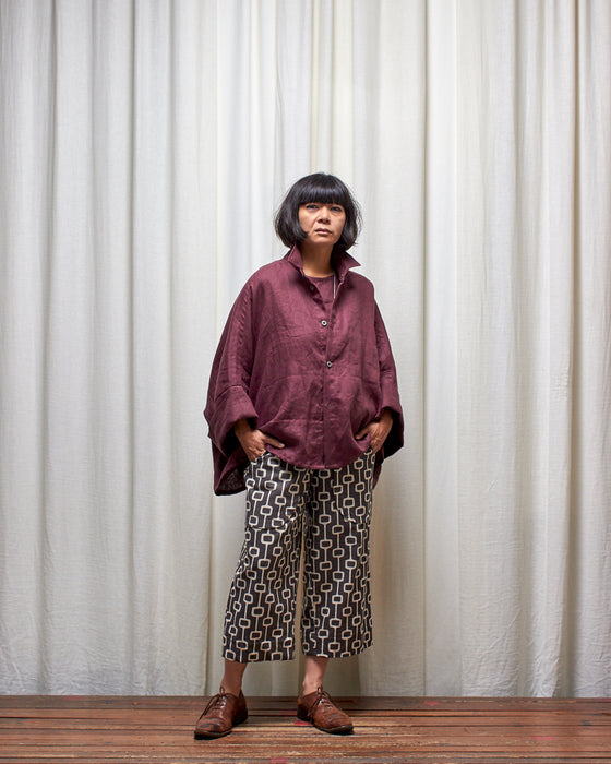 THE ADLER duster dresshirt - Plum Linen