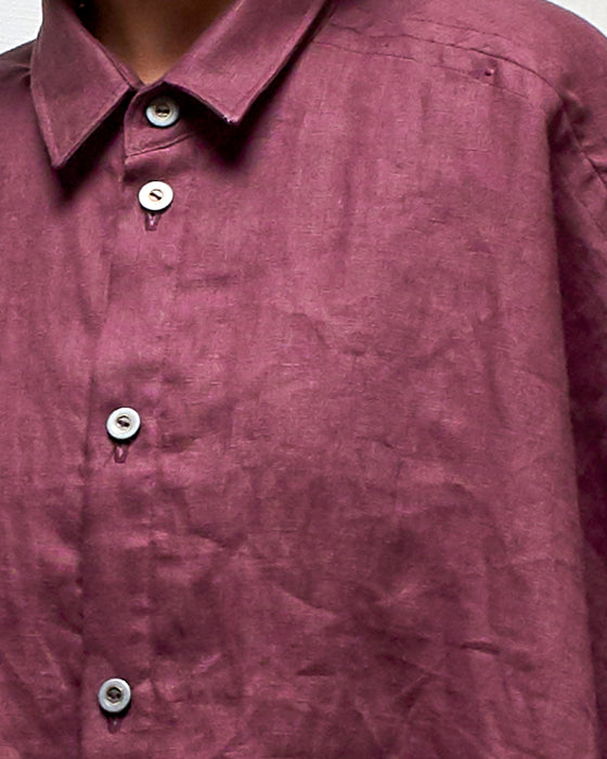 THE ADLER duster dresshirt - Plum Linen