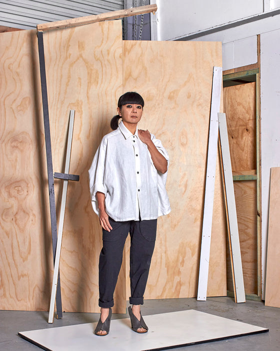 THE ADLER duster dresshirt - White Linen