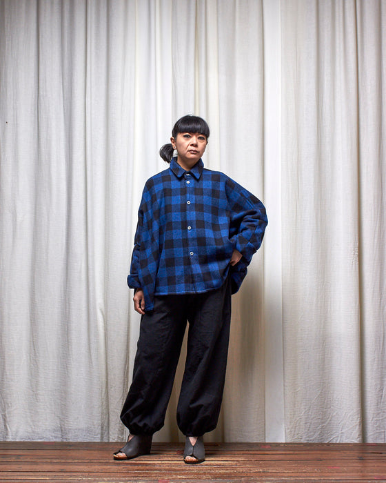 THE ADLER jacket - Wool Cobalt Check