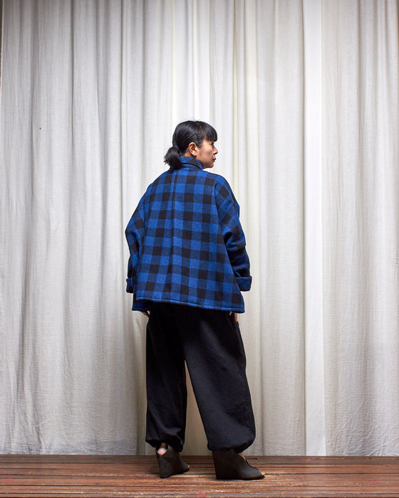 THE ADLER jacket - Wool Cobalt Check