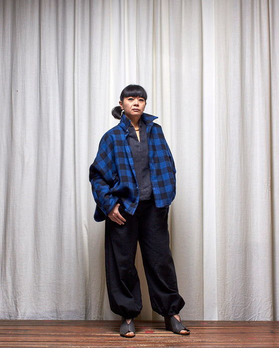 THE ADLER jacket - Wool Cobalt Check