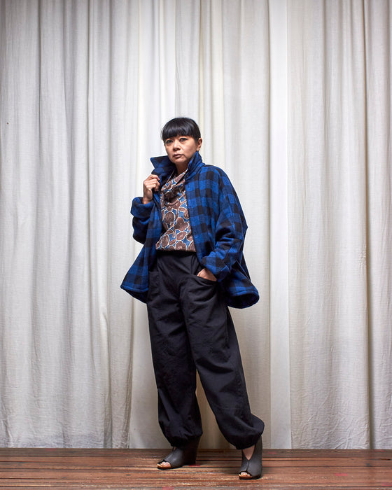THE ADLER jacket - Wool Cobalt Check