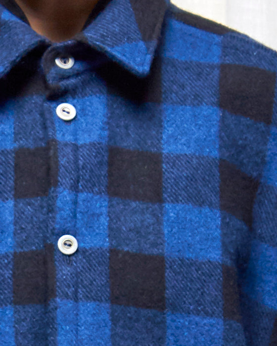 THE ADLER jacket - Wool Cobalt Check