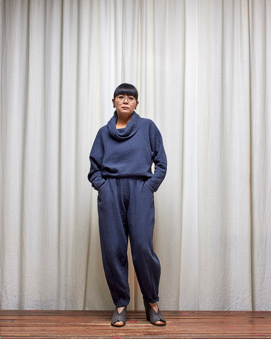 THE INTERPRETER pants - Quilted Dusty Navy