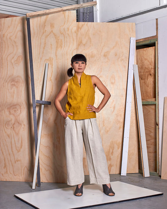 THE NARRATOR top - Goldenrod Linen
