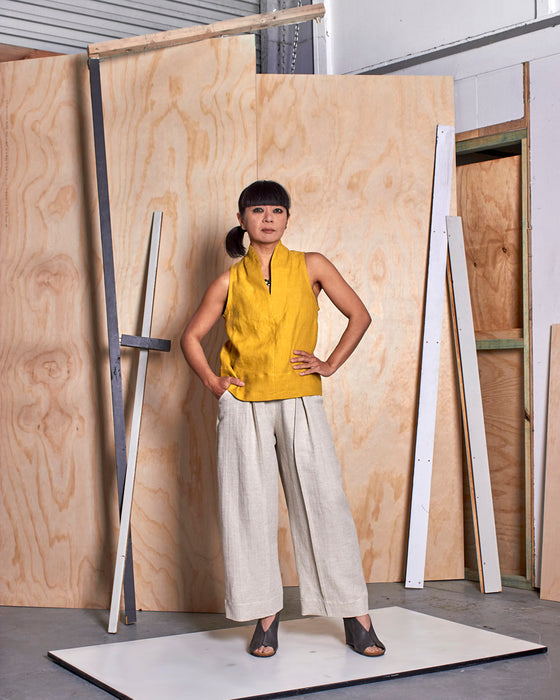 THE NARRATOR top - Goldenrod Linen