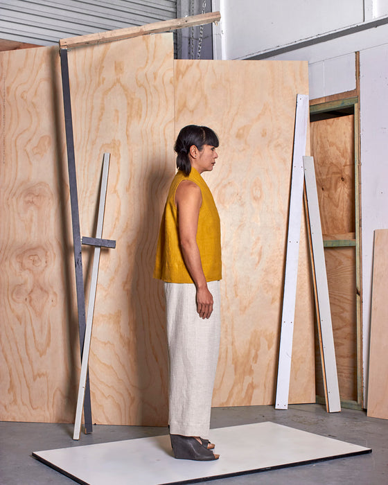 THE NARRATOR top - Goldenrod Linen