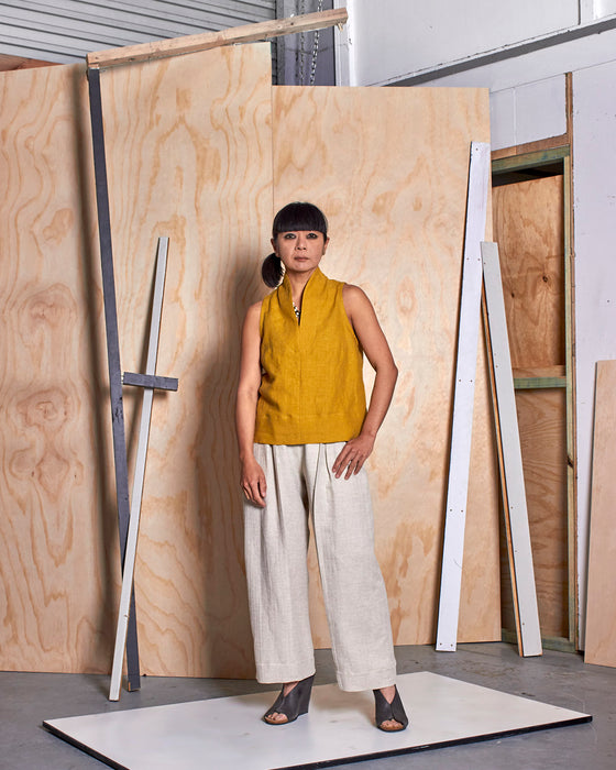 THE NARRATOR top - Goldenrod Linen