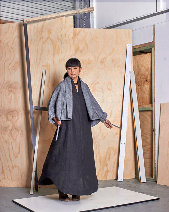 THE ORACLE dress - Black Linen