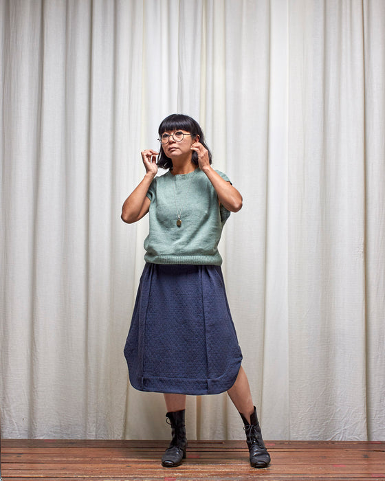 WAYFARER skirt - Quilted Dusty Navy