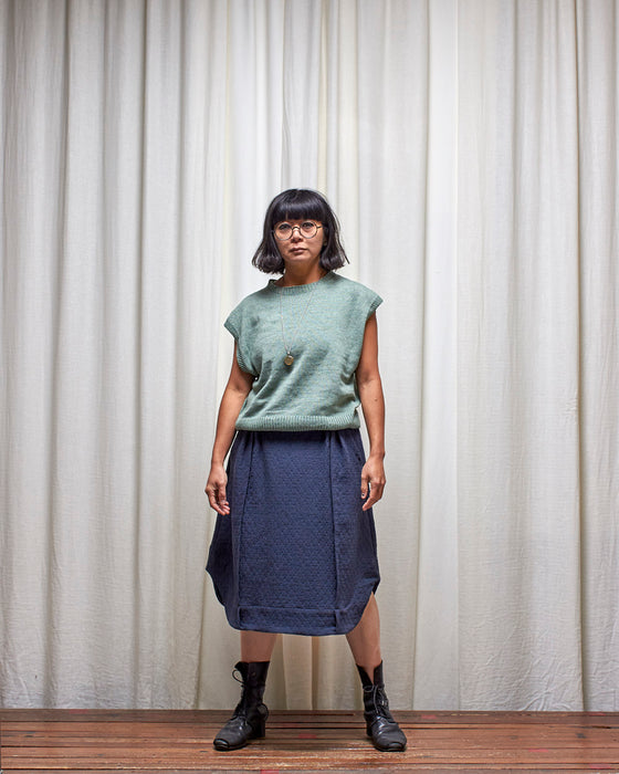 WAYFARER skirt - Quilted Dusty Navy