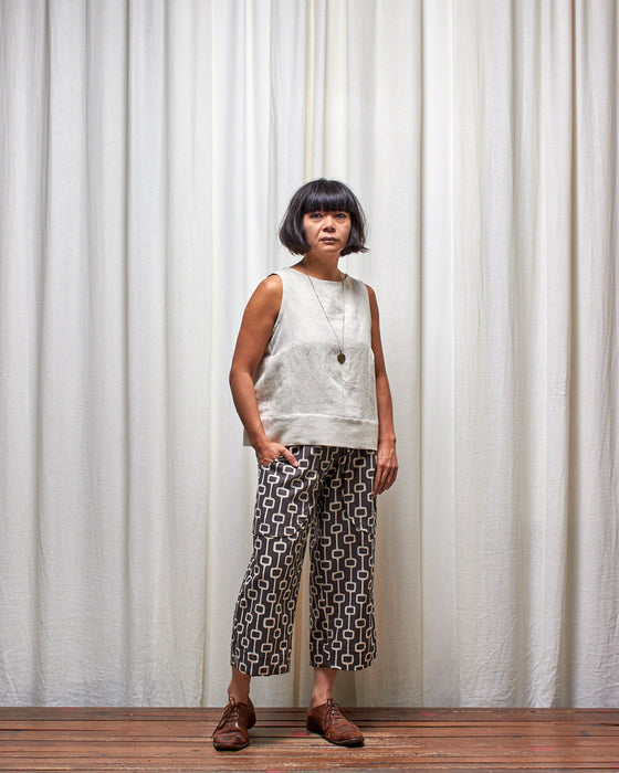 THE WRITER top - Natural Herringbone