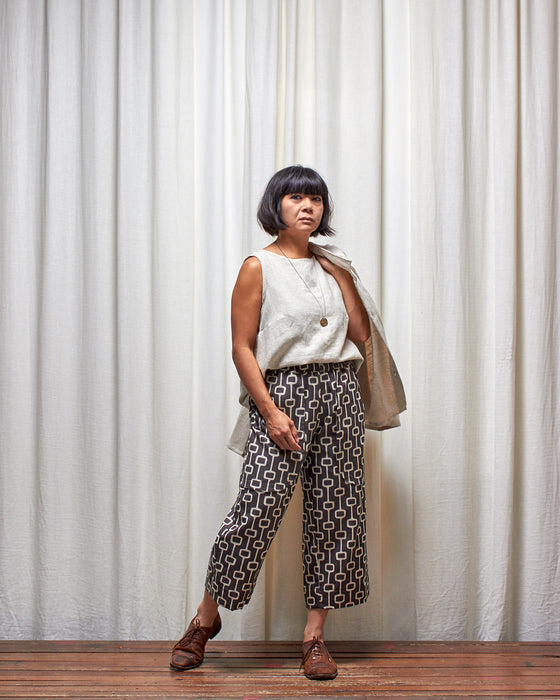 THE WRITER top - Natural Herringbone