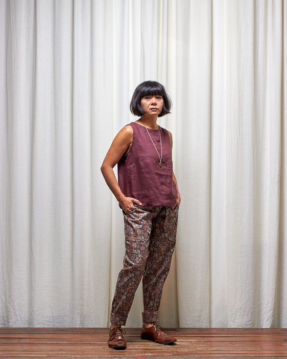 THE WRITER top - Plum Linen