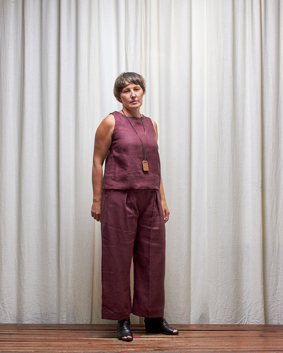 THE WRITER top - Plum Linen