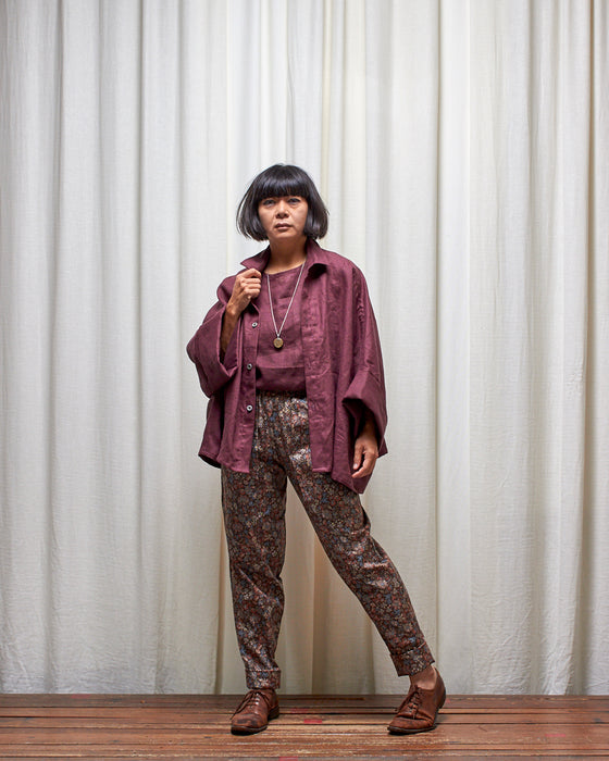 THE WRITER top - Plum Linen