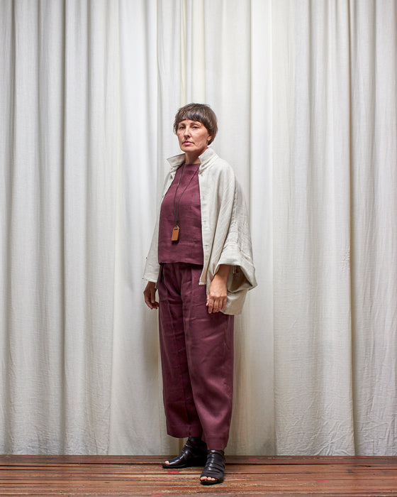 THE WRITER top - Plum Linen