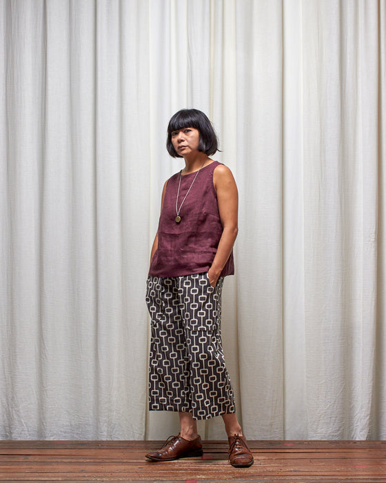THE WRITER top - Plum Linen
