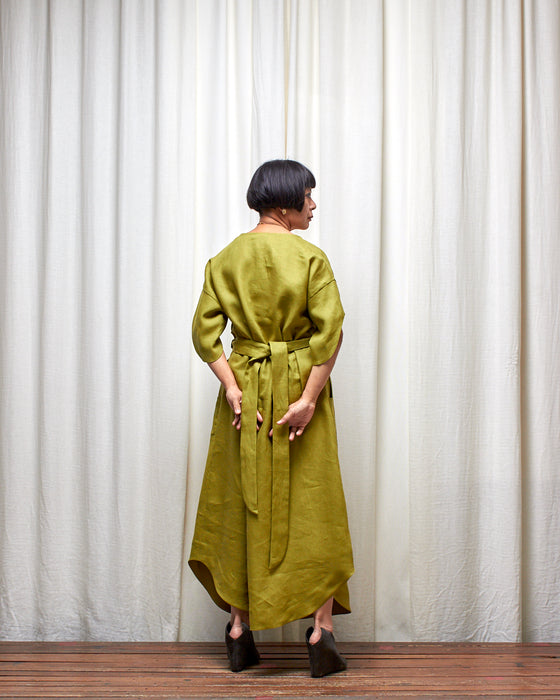 ALIAS dress - Pesto Linen