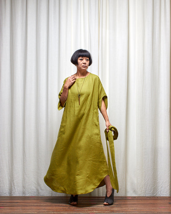 ALIAS dress - Pesto Linen