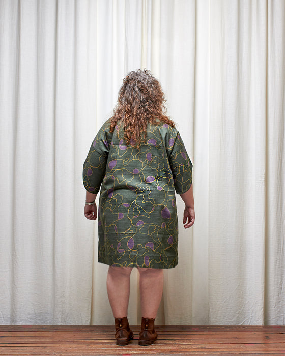 ASSIN dress - Scribbly Evergreen LAST CHANCE