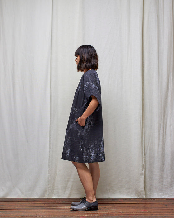 ASSIN dress - Black Overprint LUCKY LAST