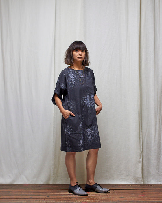 ASSIN dress - Black Overprint LUCKY LAST